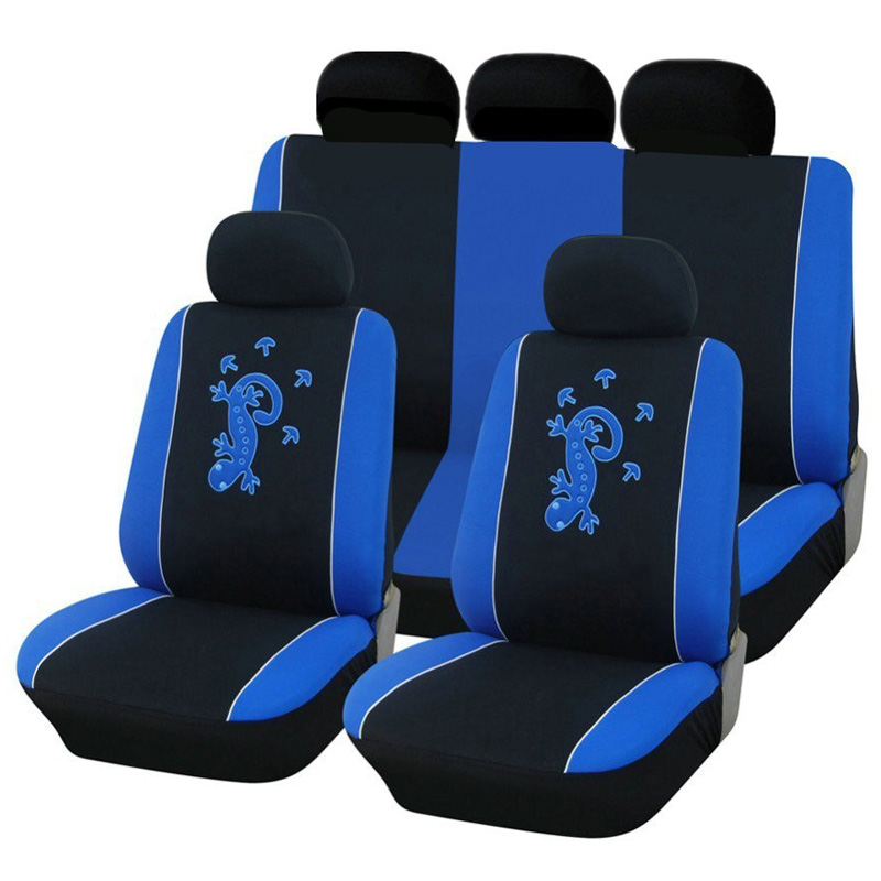 11pcs Set Gecko Embroidery Universal Polyester Automotive Seat Covers Fit Most Vehicles