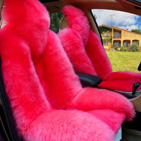 1Piece Long Wool Auto Seat Cover Universal Sheepskin Fur Cushions Winter Warm Soft Plush