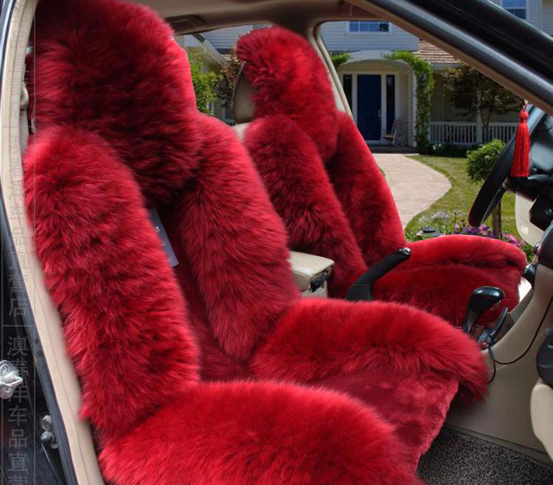 1Piece Long Wool Auto Seat Cover Universal Sheepskin Fur Cushions Winter Warm Soft Plush
