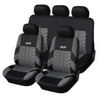 9pcs Classic Man Polyester Fabric Universal Car Seat Covers Tread Patterns Protector Interior