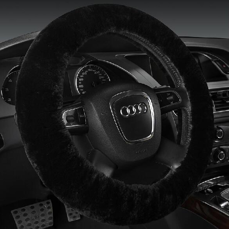 Luxury Steering Wheel Covers Premium Pure Sheepskin Wool Car Styling interior