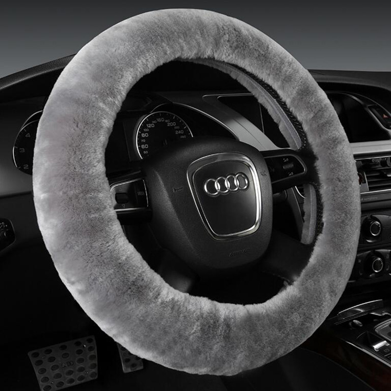 Luxury Steering Wheel Covers Premium Pure Sheepskin Wool Car Styling interior
