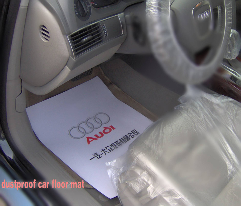 Quality Disposable Custom Print Logo White Manila Board Paper 200g Dustproof Car Floor Mats