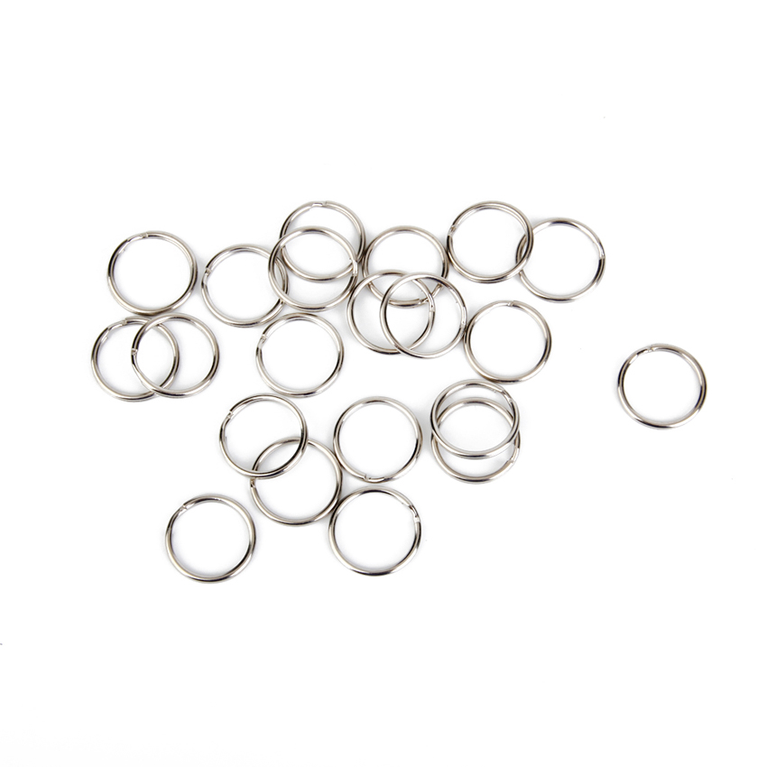 Quality OPP Bags Stainless Steel Metal Split Key Rings 1.5 x 20mm Round Silver
