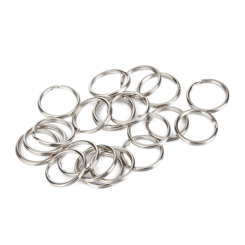 Quality OPP Bags Stainless Steel Metal Split Key Rings 1.5 x 20mm Round Silver
