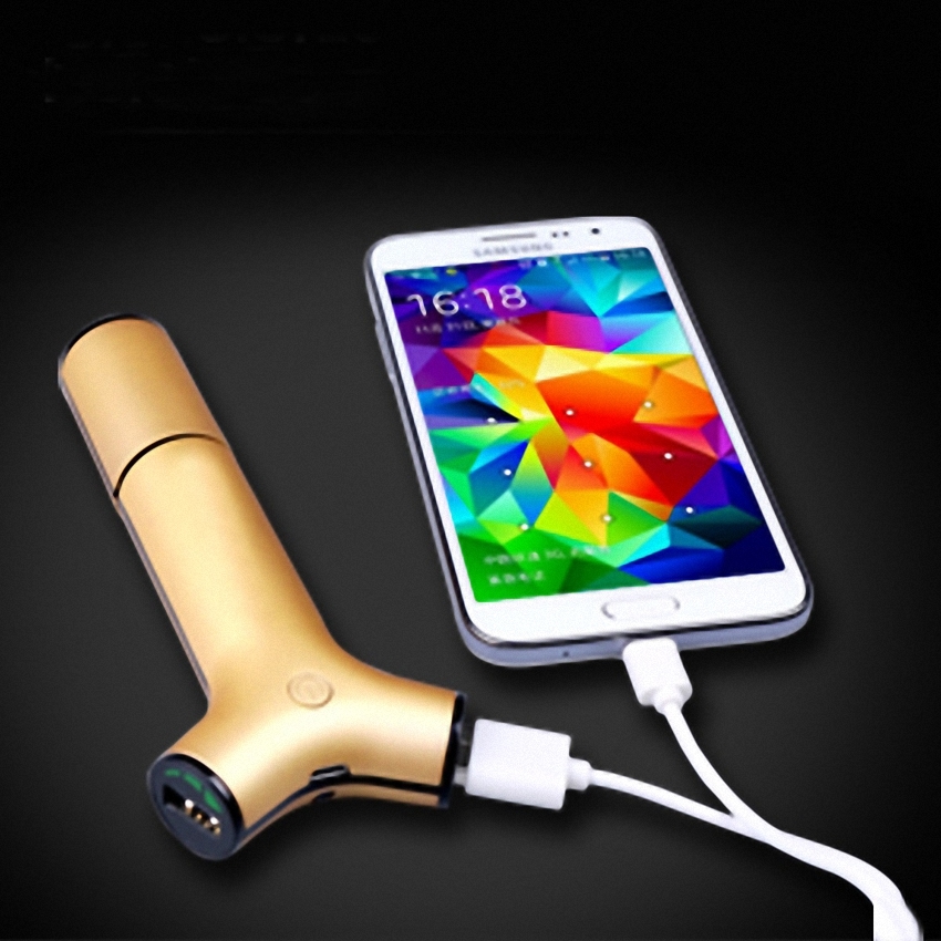 OEM/ODM AF-016 2200mAh Multi-functions Power bank Car Charger Flashlight High Bright Torch Dual USB Charging