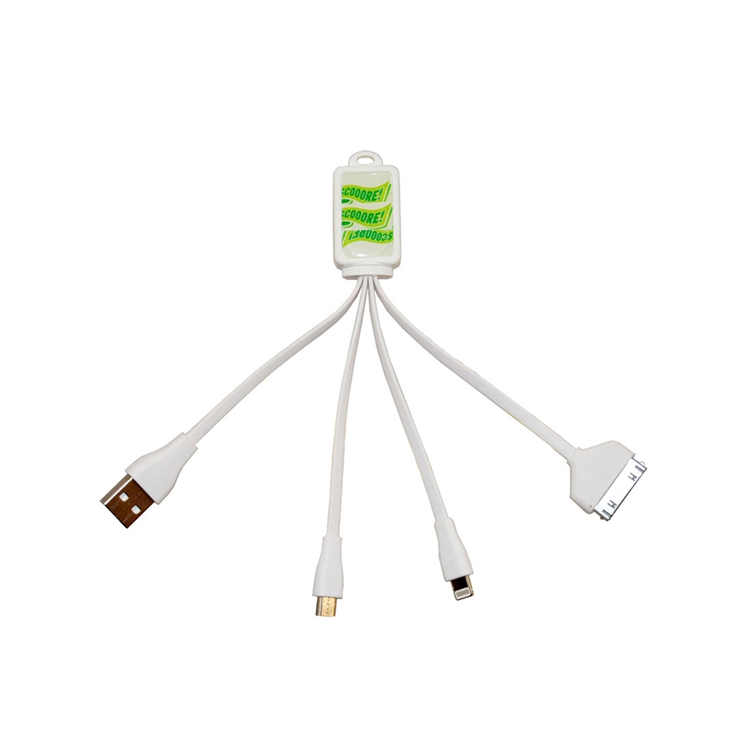 OEM/ODM AF-401 Micro USB Charging Cable for Mobile Phone MFI PVC Head Keychain 4 in 1