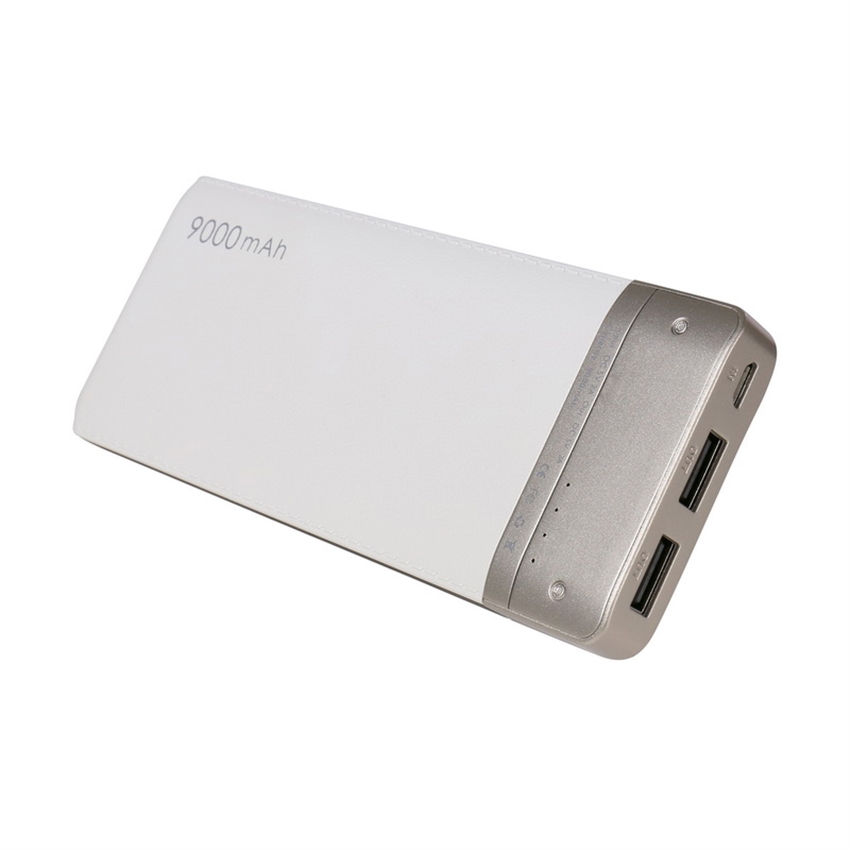 OEM/ODM AF-663 QC2.0 9000mAh Power Bank Dual Output Fast Charger Skin Texture